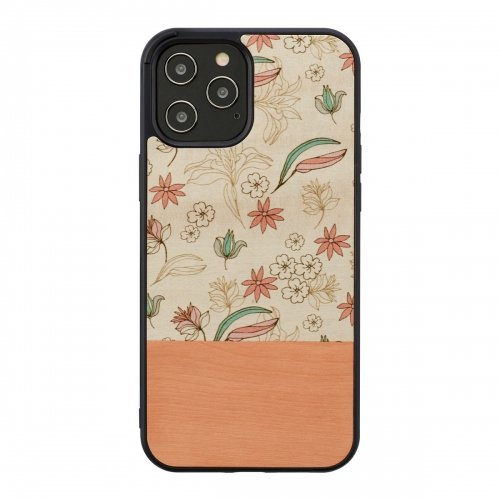 Man&amp;wood MAN&amp;WOOD case for iPhone 12/12 Pro pink flower black