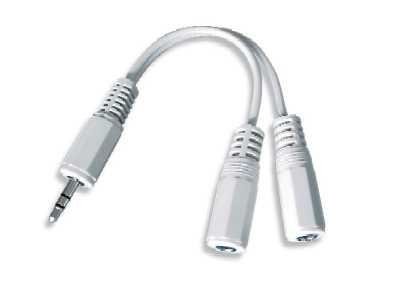 Gembird CABLE AUDIO SPLITTER 3.5MM/10CM WHT CCA-415-0.1M