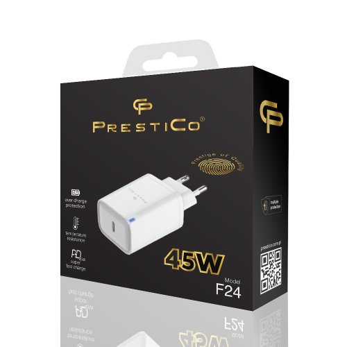 Prestico / blue star Prestico F24 USB-C 45W PD Gan charger white