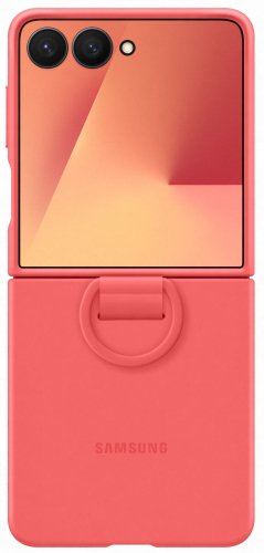 Samsung Galaxy Flip7 Silicone Case with Ring Red