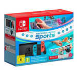 Nintendo Switch konsole (ar neona sarkano un neona zilo Joy Con) + NW Sports + 3 mēnešu abonements