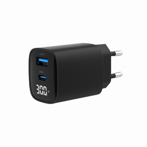 Gembird CHARGER USB 30W 2PORT/TA-UC-PDQC30LCD-BK-01