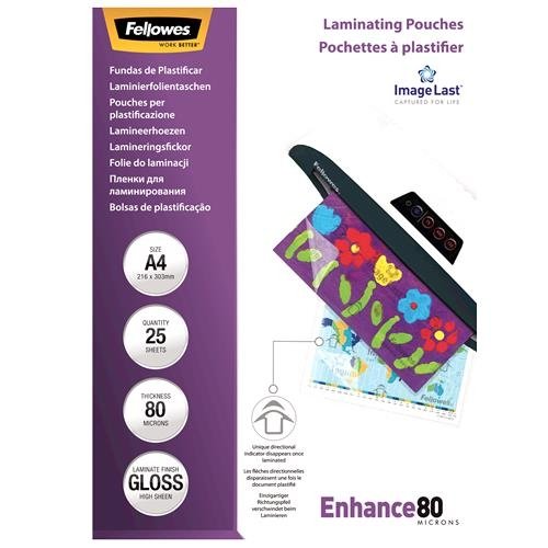 Fellowes LAMINATOR POUCH IMAGELAST/A4 80 25PCS 5396205