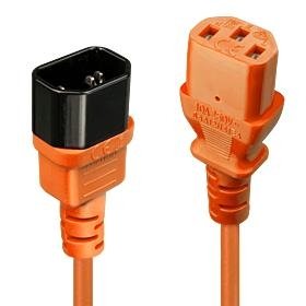 Lindy CABLE POWER IEC EXTENSION 2M/ORANGE 30475