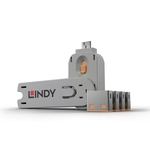 Lindy USB PORT BLOCKER 4PACK/ORANGE 40453