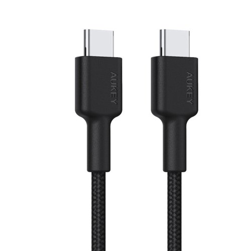 USB-C to USB-C Silicone Cable 1m 100W, USB2.0 by Aukey Black