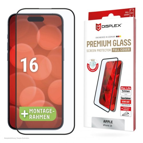 Apple iPhone 16 Real Screen Glass Full Cover By Displex Transparent