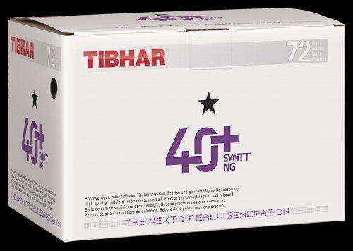 Galda tenisa bumbiņas TIBHAR 40+ SYNTT * baltas 72 gb./iep.