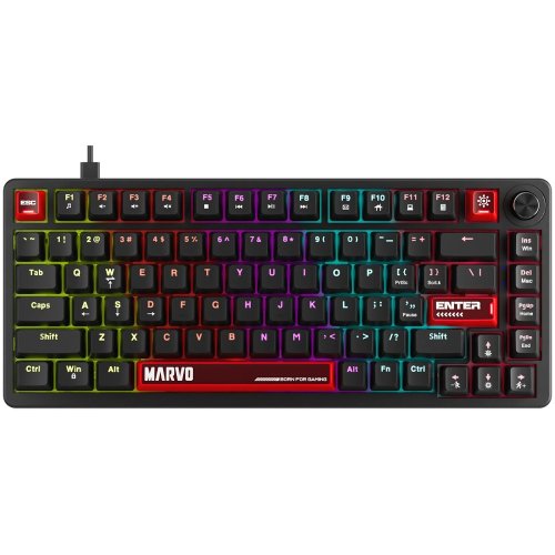 Marvo KG936 Arma 82 RGB Wired Gaming Keyboard | Black, 75%