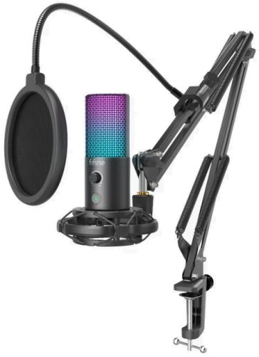 Fifine T669 PRO3 Wired Microphone with RGB Lighting and Stand | USB