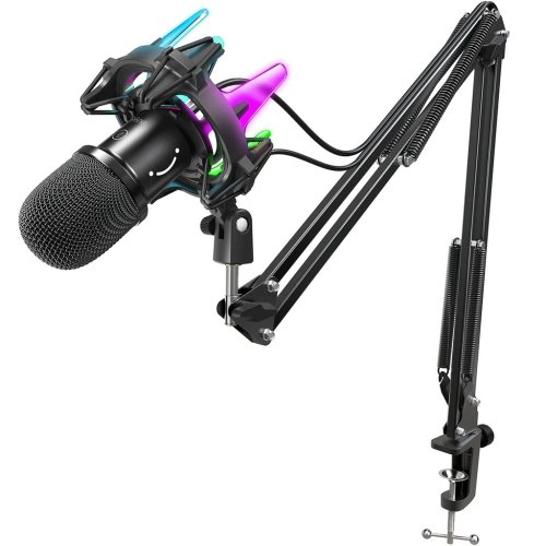 Fifine K651 Cardioid Wired Microphone with RGB USB + Stand
