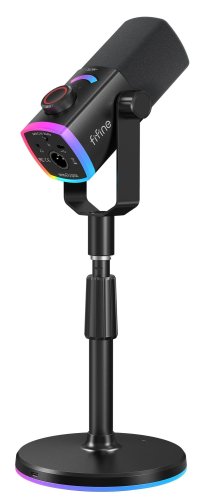 Fifine AmpliGame AM8 PROS wired microphone with stand and RGB backlight|USB/XLR