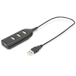 Digitus USB 2.0 Hub, 4-Port, Bus Powered 4 X USB A/F AT Connected Cable AB-50001-1