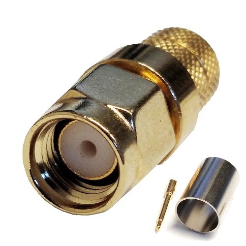 Hismart SMA-male Crimp Connector for RG6 Cable