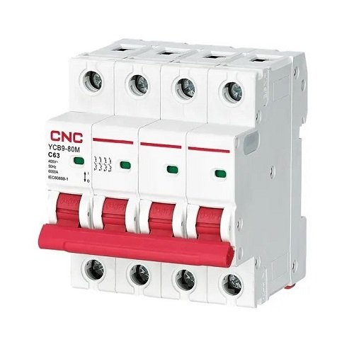CNC Miniature Circuit Breaker, 4P, 63A, Class C, 6kA