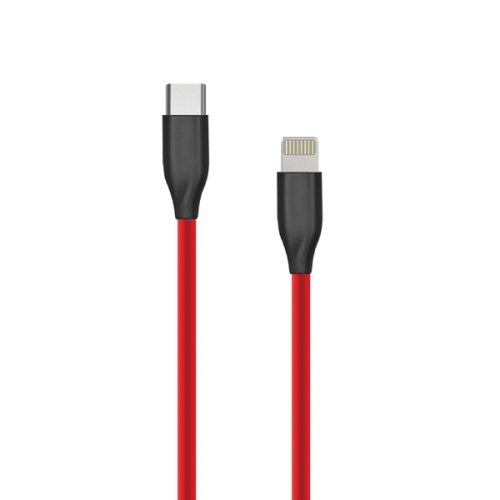 Extra digital Silicone Cable USB Type C - Lightning, 1m (red)