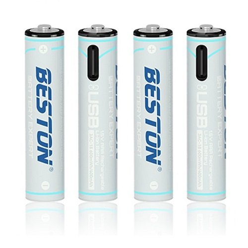 Beston(hk)industry company ltd. Rechargeable AAA batteries with USB C, 400mAh, Li-Ion, 4 pcs