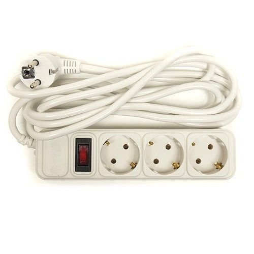 Power plant, llc Extension cord 3m, 3 sockets, with switch