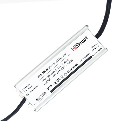 Hismart Power supply 24V, 6.3A, 150W, PFC, IP67