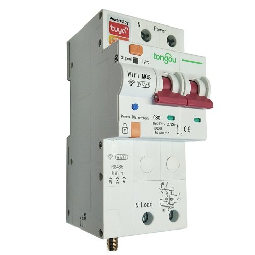 Tuya Smart 2-Pole Circuit Breaker Wi-Fi, RS485, 80A