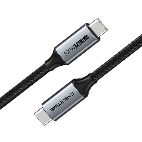 Cabletime Premium cable USB3.1, USB-C - USB-C, 20Gbps, 100W, 20V/ 5A, 4K/ 60HZ, 2m