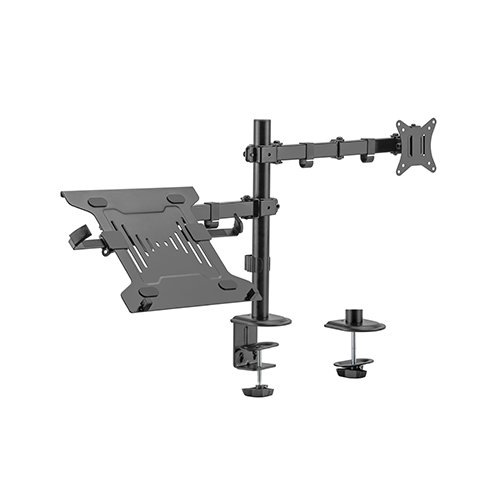 Hismart 17"-32" Monitor Arm with 10&rdquo;-15.6&rdquo; Laptop Tray