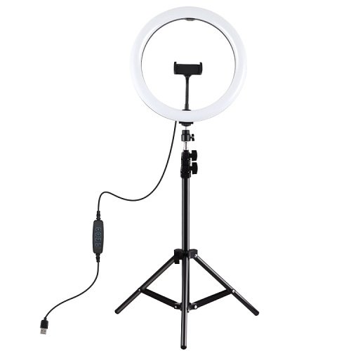 Puluz LED Ring Lamp 30 cm With Desktop Tripod Mount Up To 1.1m, Phone Clamp, USB