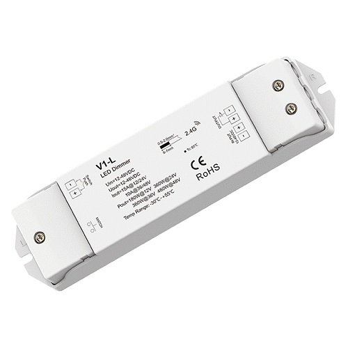 Skydance V1-L LED Controller, 12-48V, 1x15A, with Push-Dimm