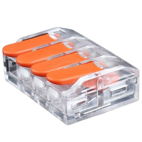 Hismart Splicing Connector with Lever, 4x 0.5-6.0mm&sup2;, 41A, 450V, 20pcs