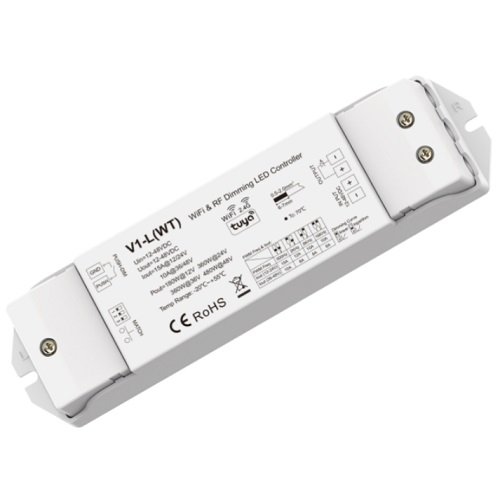 Skydance V1-L(WT) LED Controller, 12-48V, 1x15A, with Push-Dimm, Tuya, Wi-Fi