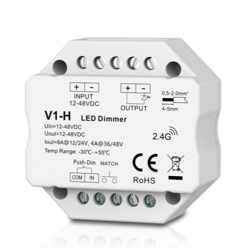Skydance V1-H Controller, 12-48V, 1x 8A, Push-Dimm