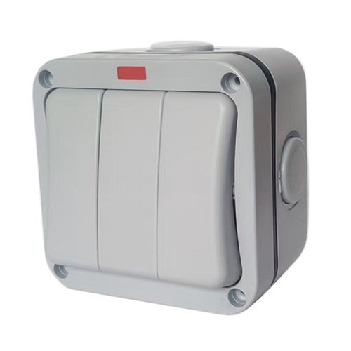 Hismart Weatherproof Switch, 3 Gang, IP66, EU