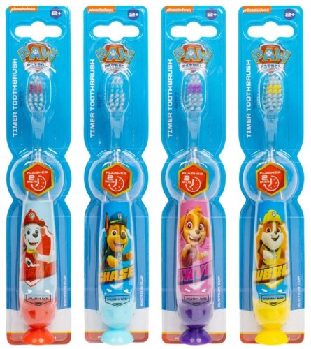 Paw patrol Flashing Toothbrush Set with Suction Cap Different Colors 4 pcs