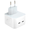 CP CH1 35W Divu portu USB-C Ātrs Lādētājs priek&scaron; visām Apple ierīcēm (Analogs A2676 MNWP3ZM/A) Balta (OEM)