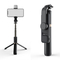 Elight Q03s 2in1 Selfie stick &amp; Video WEB zvaniem Trīskājis statīvs 76cm LED gaisma &amp; Pults Melna