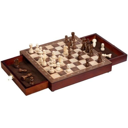 Goki Magnetic Chess Set with Drawers