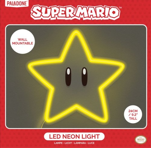 Paladone Super Mario Super Star Neon Lamp (wall-mounted) | 24 cm