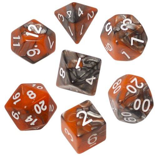 Rebel RPG Dice Set - Two Color - Orange and Gray