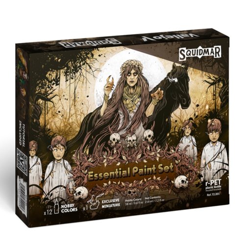 Acrylicos vallejo Vallejo - Game Color / 12 colors + figure - Essential Paint Set by Squidmar Miniatures 18 ml
