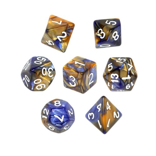 Rebel RPG Dice Set - Two Color - Orange and Blue