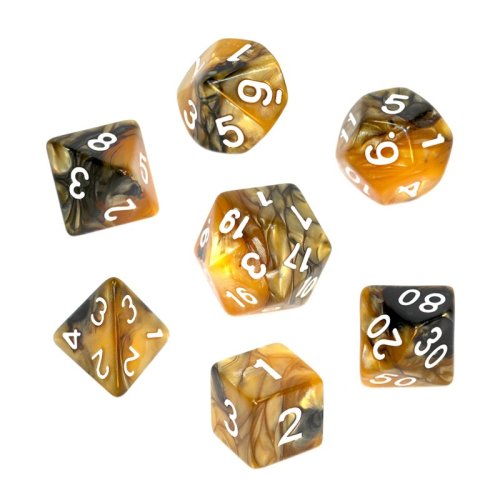 Rebel RPG Dice Set - Two Color - Black and Gold