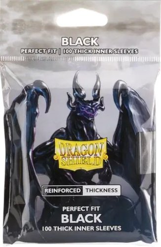 Dragon shield Thick Clear Sleeves – Perfect Fit Black (100 pcs.)