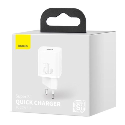 Baseus Super Si 20W USB-C QC3.0 PD wall charger, white