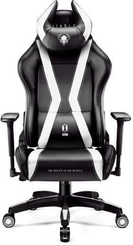 Diablo chairs Diablo X-Horn 2.0 Black - White Normal Size Gaming Chair