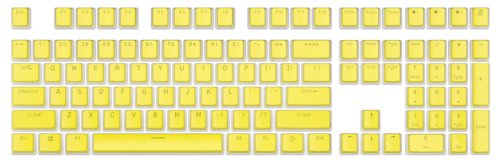 Royal kludge Pudding PBT Keycaps - (104 pcs., Yellow, PBT ANSI, UK layout)
