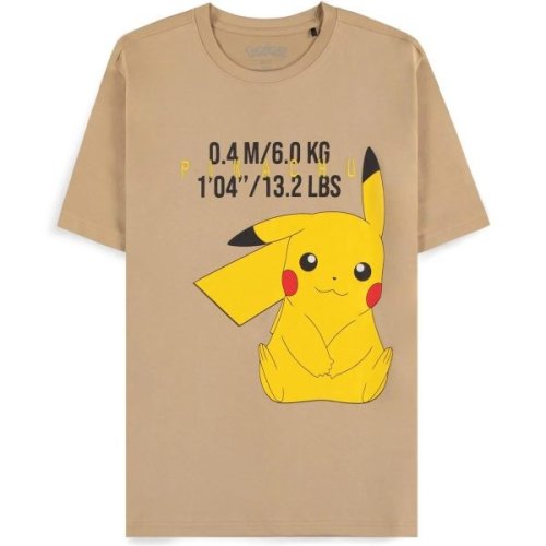 Difuzed Pokemon - Pikachu Short Sleeved T-Shirt (Beige) | S Size
