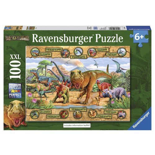 Ravensburger - Puzzle 100 Dinosaurs XXL