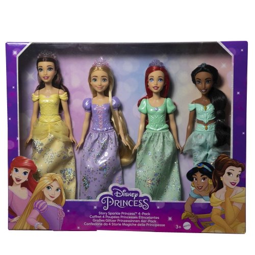 Mattel - Disney Princess Story Sparkle Princess 4-Pack Dolls