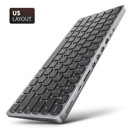 Axagon KEYBOARD + I/O HUB 9IN1/0.6M HMC-KB-US