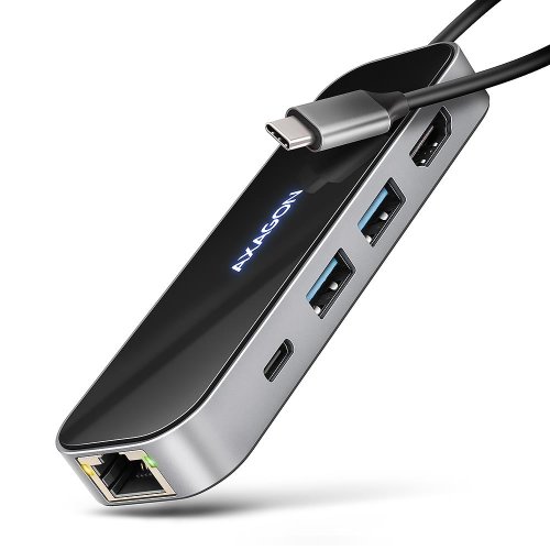 Axagon I/O HUB USB-C 6IN1/GLASS 0.2M HMC-6GLN